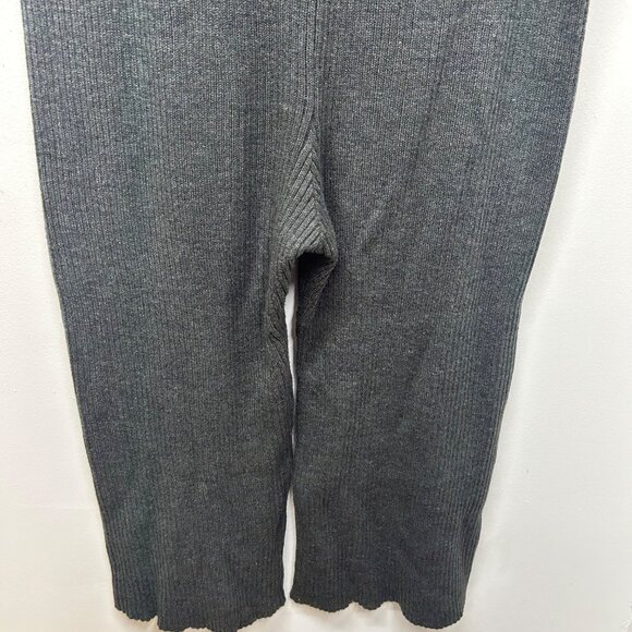 Eloquii Gray Ribbed Knit Wide-Leg Pants With Drawstring Waist 22/24 - Picture 9 of 11